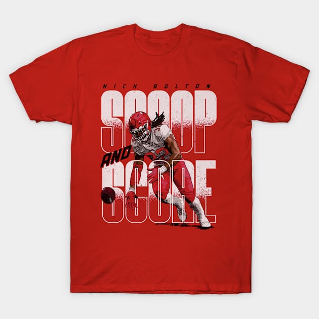 Nick Bolton Kansas City Scoop And Score T-Shirt by danlintonpro